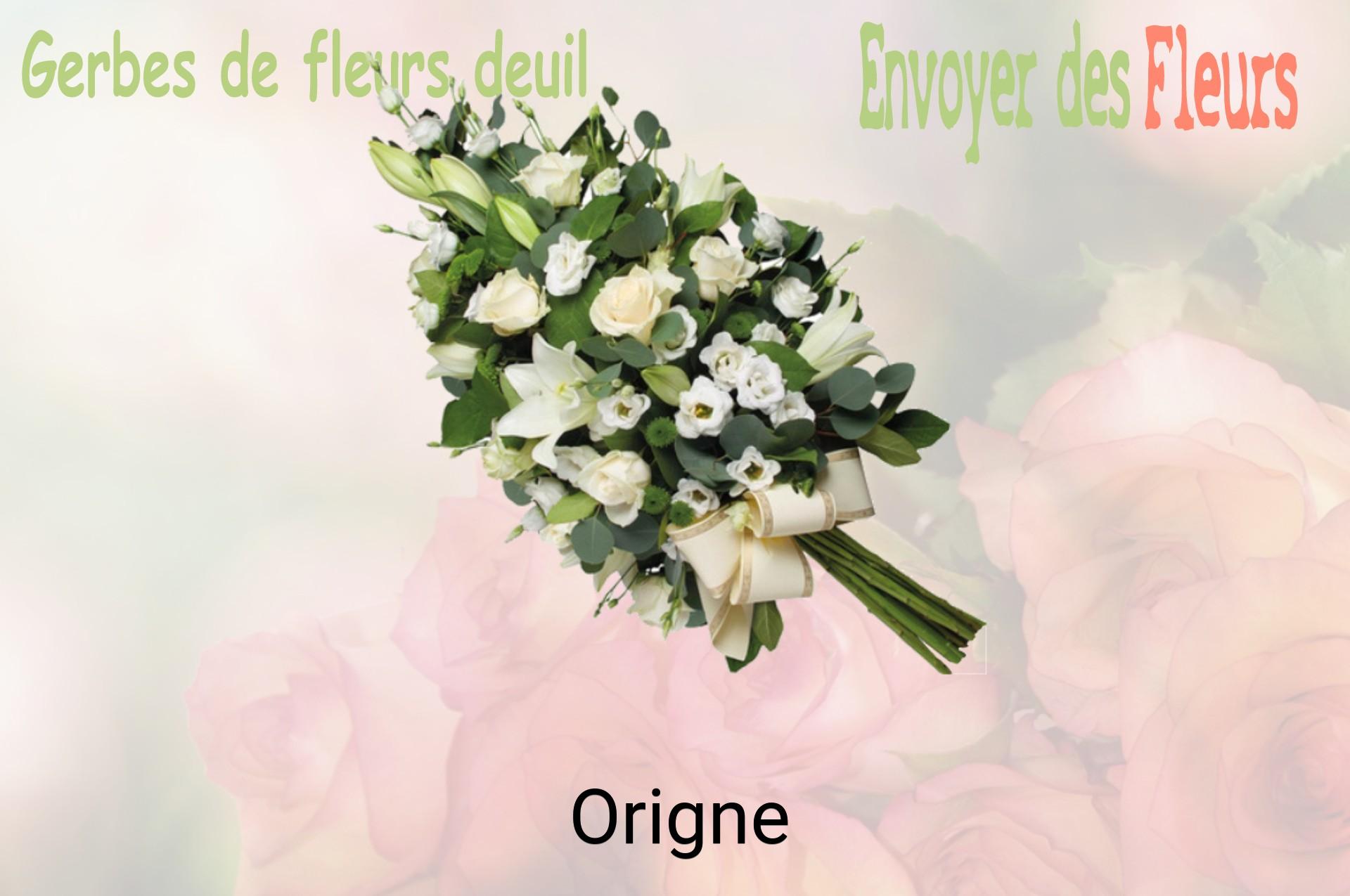 Gerbe de fleurs de deuil livrée à Origne